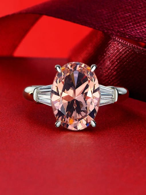 Morgan Pink [R 0378] 925 Sterling Silver High Carbon Diamond Geometric Dainty Band Ring